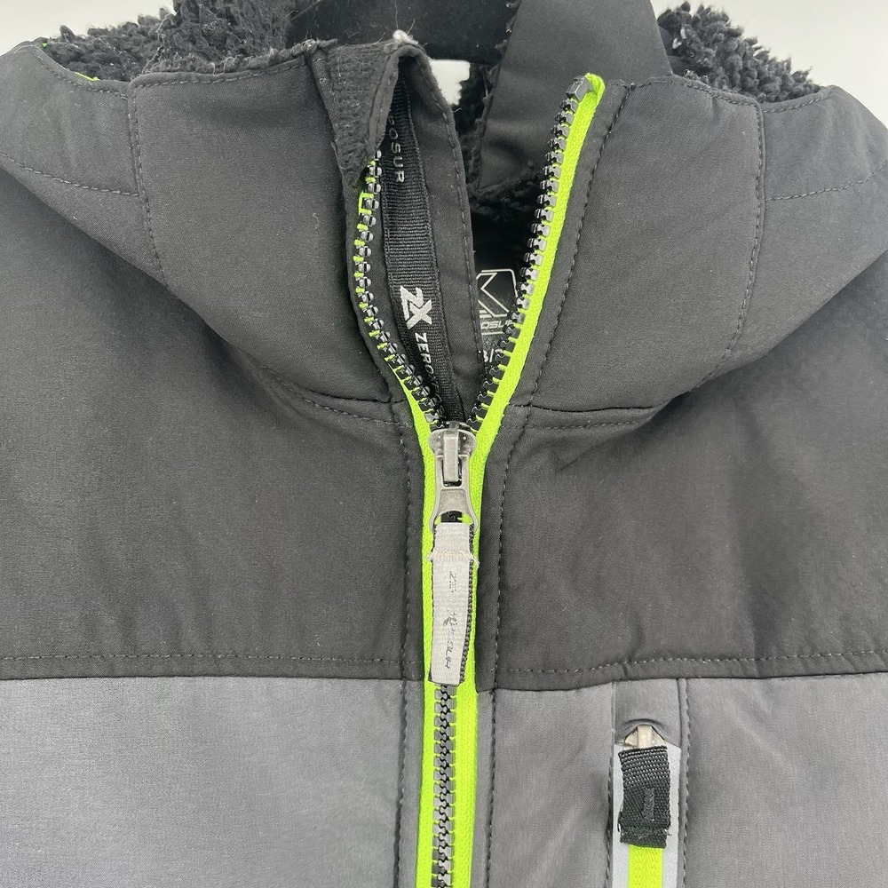 ZeroXposure Boys Coat Jacket Size XXL 18-20 Black Hooded Neon Trim - Picture 4 of 10